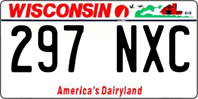 WI license plate 297NXC