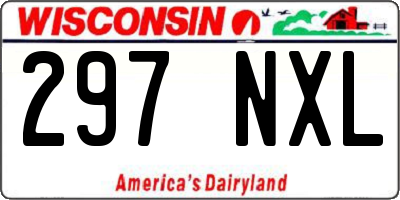 WI license plate 297NXL