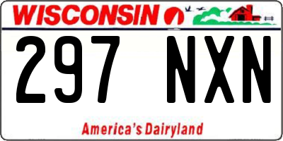 WI license plate 297NXN