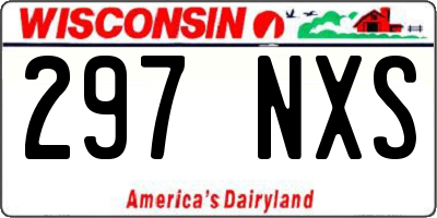 WI license plate 297NXS