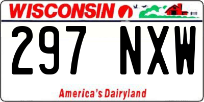 WI license plate 297NXW