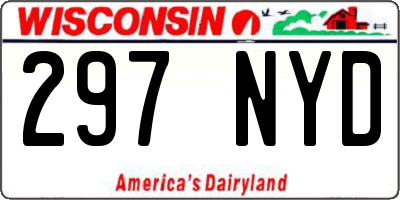 WI license plate 297NYD