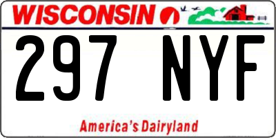 WI license plate 297NYF