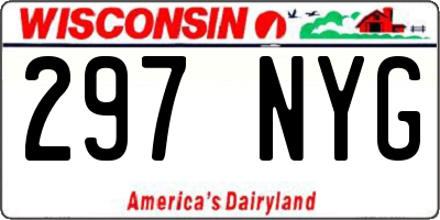 WI license plate 297NYG