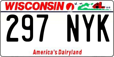 WI license plate 297NYK