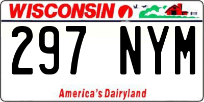 WI license plate 297NYM