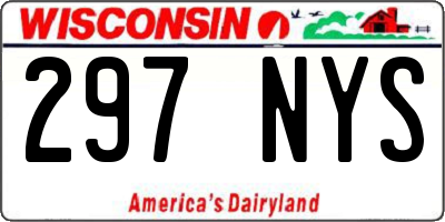 WI license plate 297NYS