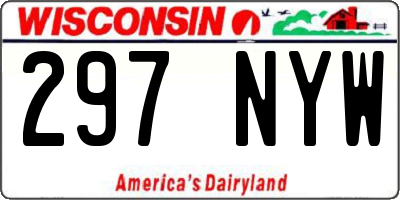 WI license plate 297NYW