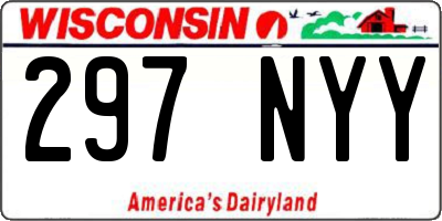 WI license plate 297NYY