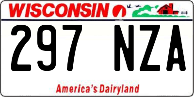 WI license plate 297NZA