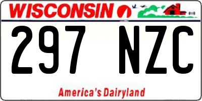 WI license plate 297NZC