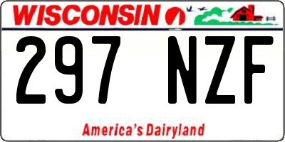 WI license plate 297NZF