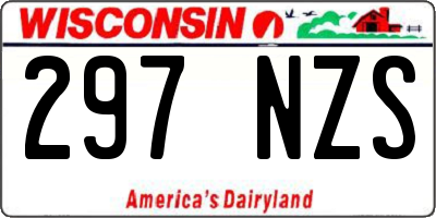 WI license plate 297NZS