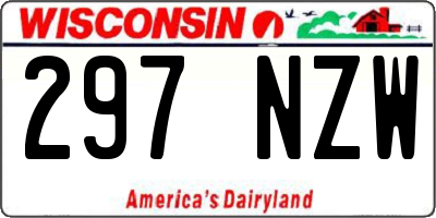 WI license plate 297NZW
