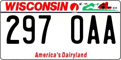 WI license plate 297OAA