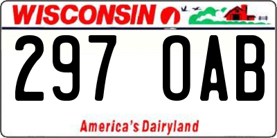 WI license plate 297OAB