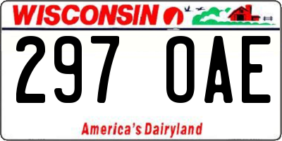 WI license plate 297OAE
