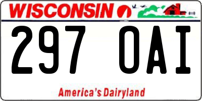 WI license plate 297OAI