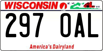 WI license plate 297OAL