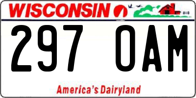 WI license plate 297OAM