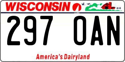WI license plate 297OAN