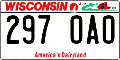 WI license plate 297OAO