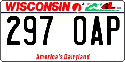 WI license plate 297OAP
