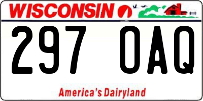 WI license plate 297OAQ