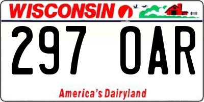 WI license plate 297OAR