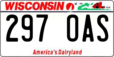 WI license plate 297OAS
