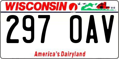WI license plate 297OAV