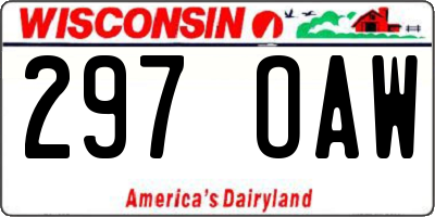WI license plate 297OAW