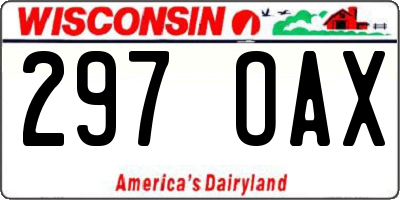 WI license plate 297OAX
