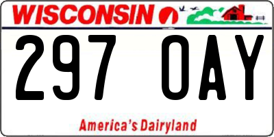 WI license plate 297OAY