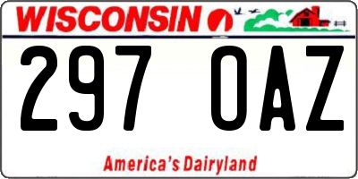WI license plate 297OAZ