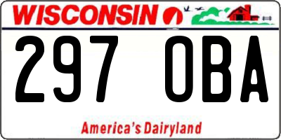 WI license plate 297OBA