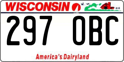WI license plate 297OBC