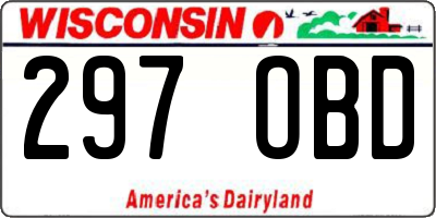 WI license plate 297OBD
