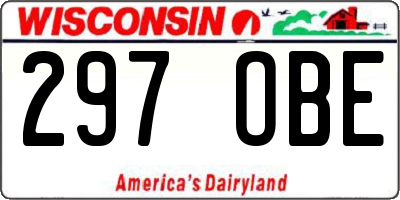 WI license plate 297OBE