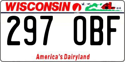 WI license plate 297OBF