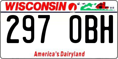 WI license plate 297OBH