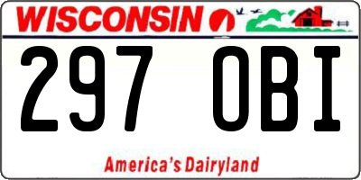 WI license plate 297OBI