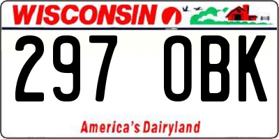 WI license plate 297OBK