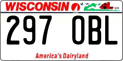 WI license plate 297OBL