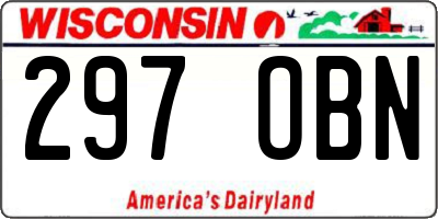 WI license plate 297OBN