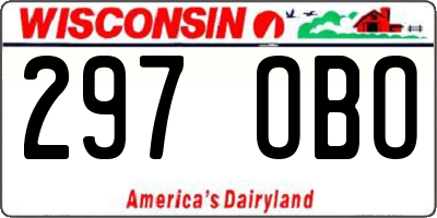 WI license plate 297OBO