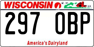 WI license plate 297OBP