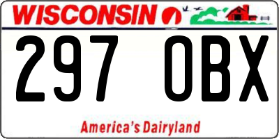 WI license plate 297OBX