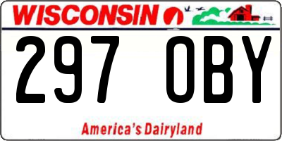 WI license plate 297OBY