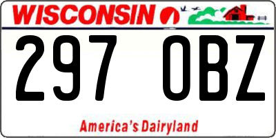 WI license plate 297OBZ